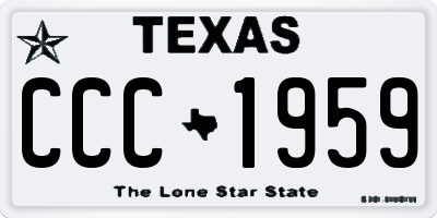 TX license plate CCC1959