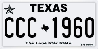 TX license plate CCC1960