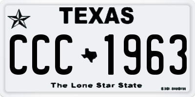 TX license plate CCC1963