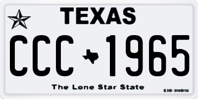 TX license plate CCC1965