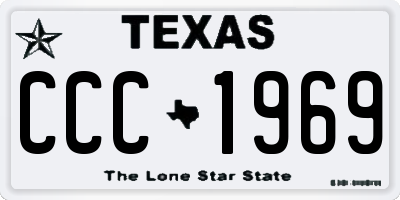 TX license plate CCC1969