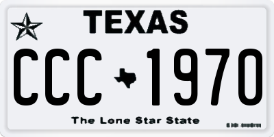 TX license plate CCC1970
