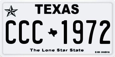 TX license plate CCC1972