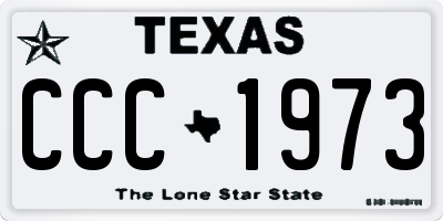 TX license plate CCC1973