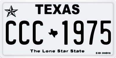 TX license plate CCC1975