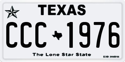 TX license plate CCC1976