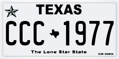 TX license plate CCC1977