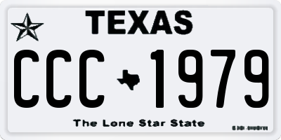 TX license plate CCC1979