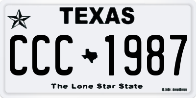 TX license plate CCC1987