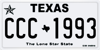 TX license plate CCC1993