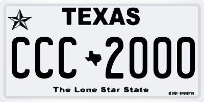 TX license plate CCC2000