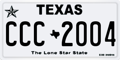 TX license plate CCC2004