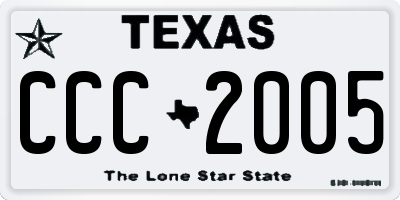 TX license plate CCC2005