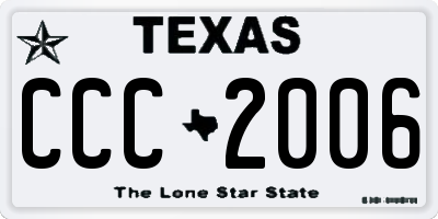 TX license plate CCC2006