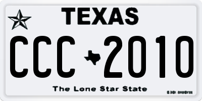 TX license plate CCC2010