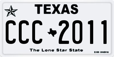 TX license plate CCC2011