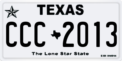 TX license plate CCC2013
