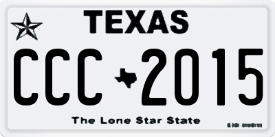 TX license plate CCC2015