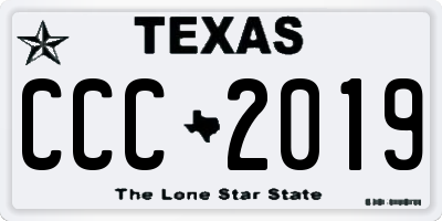 TX license plate CCC2019