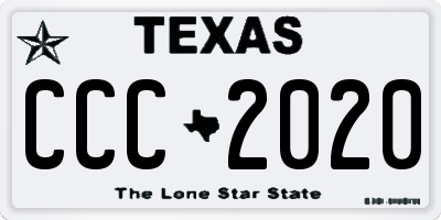 TX license plate CCC2020