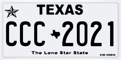 TX license plate CCC2021