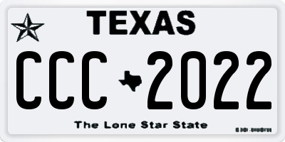 TX license plate CCC2022