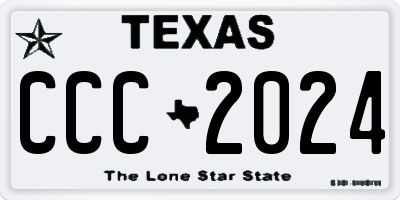 TX license plate CCC2024