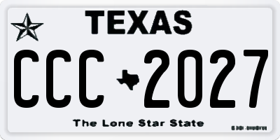 TX license plate CCC2027
