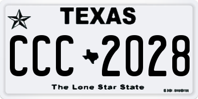 TX license plate CCC2028