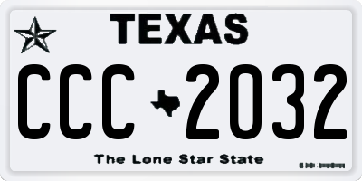 TX license plate CCC2032