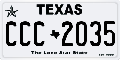 TX license plate CCC2035