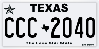 TX license plate CCC2040