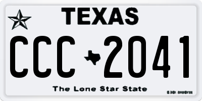 TX license plate CCC2041