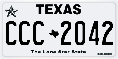 TX license plate CCC2042