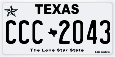TX license plate CCC2043