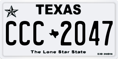TX license plate CCC2047