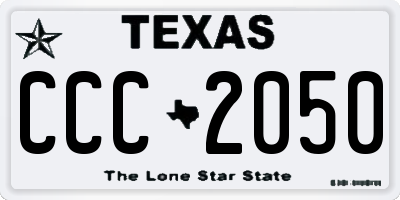 TX license plate CCC2050