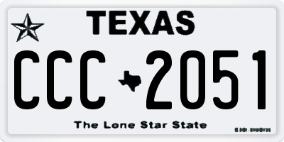TX license plate CCC2051