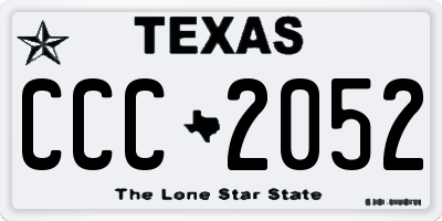 TX license plate CCC2052