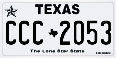 TX license plate CCC2053
