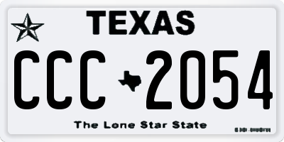 TX license plate CCC2054