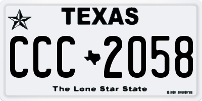 TX license plate CCC2058