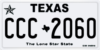 TX license plate CCC2060
