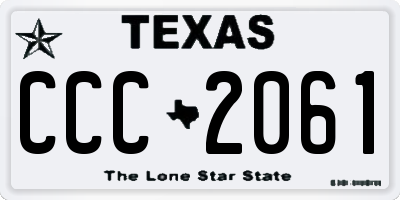 TX license plate CCC2061