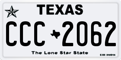 TX license plate CCC2062