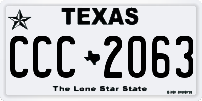 TX license plate CCC2063