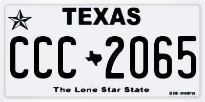 TX license plate CCC2065