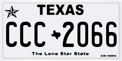 TX license plate CCC2066