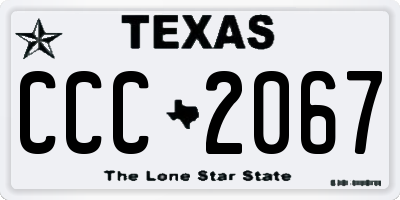 TX license plate CCC2067