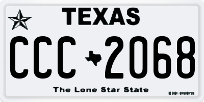 TX license plate CCC2068